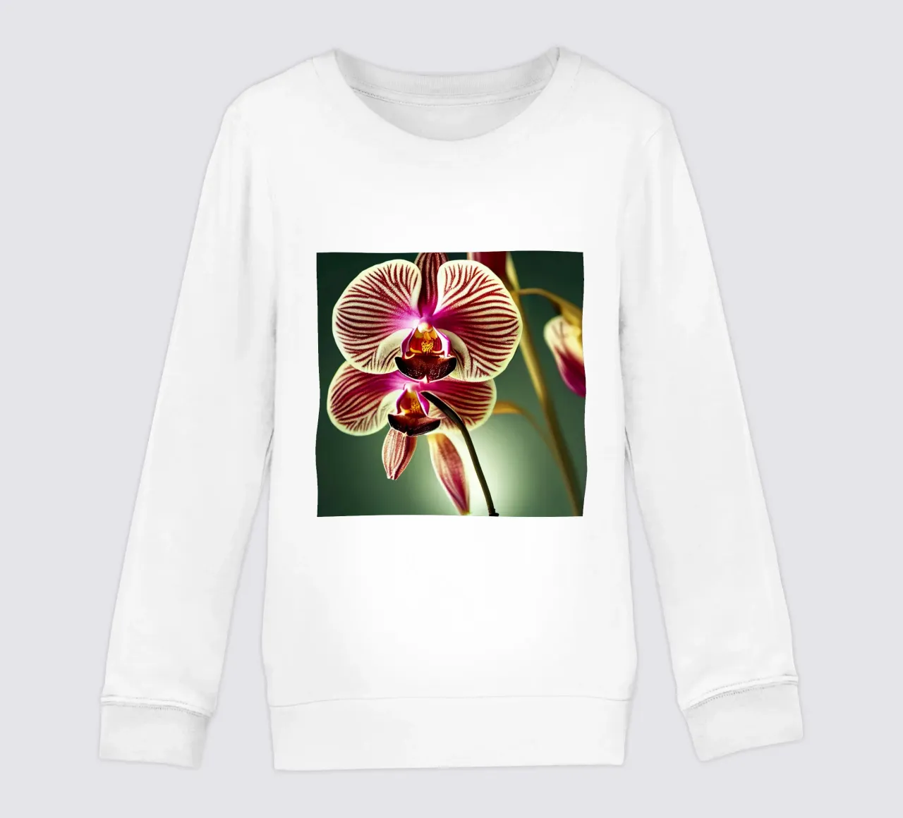 Makro Orchidee Blume Kinder Sweatshirt von Bold Blooms