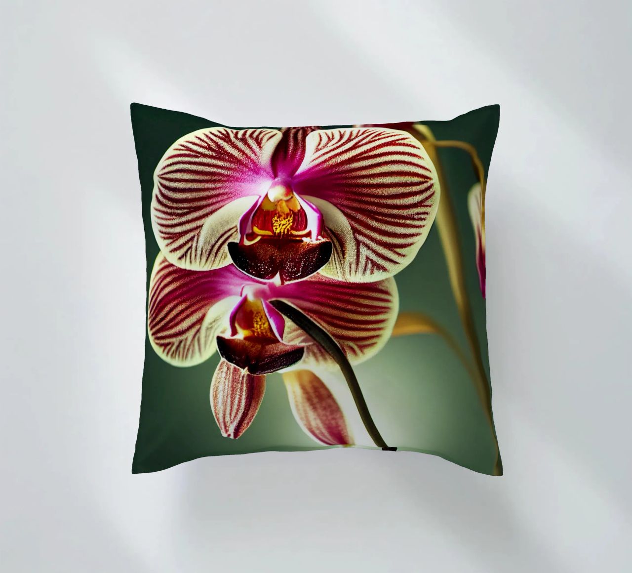 Macro fiore di orchidea cuscino da Bold Blooms