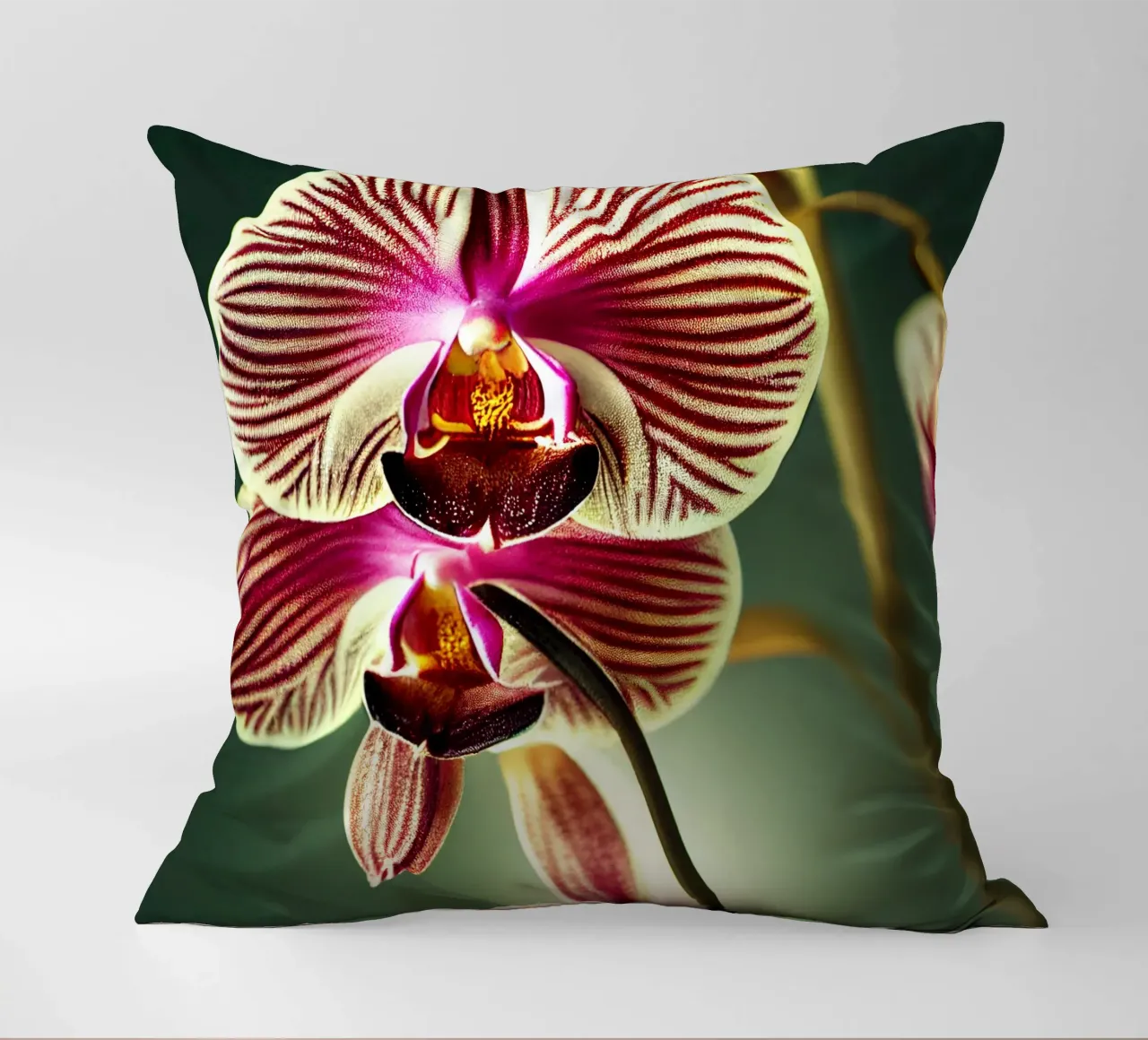 Macro fiore di orchidea cuscino da Bold Blooms