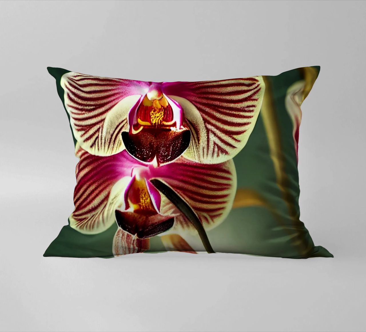 Macro fiore di orchidea cuscino da Bold Blooms