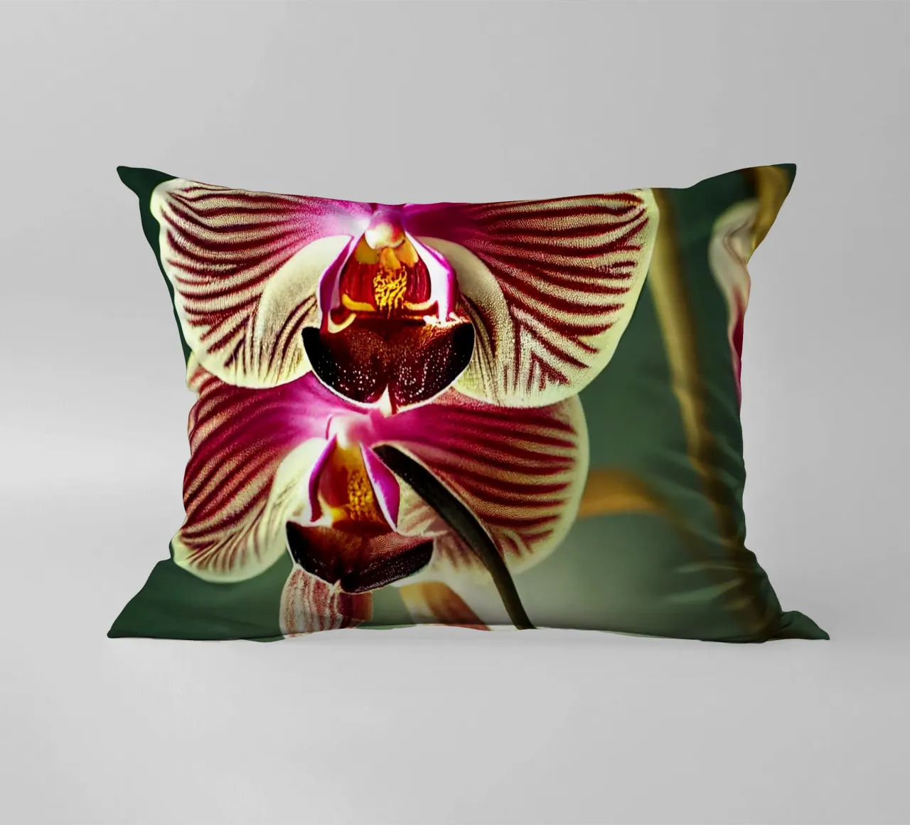 Macro fiore di orchidea cuscino da Bold Blooms