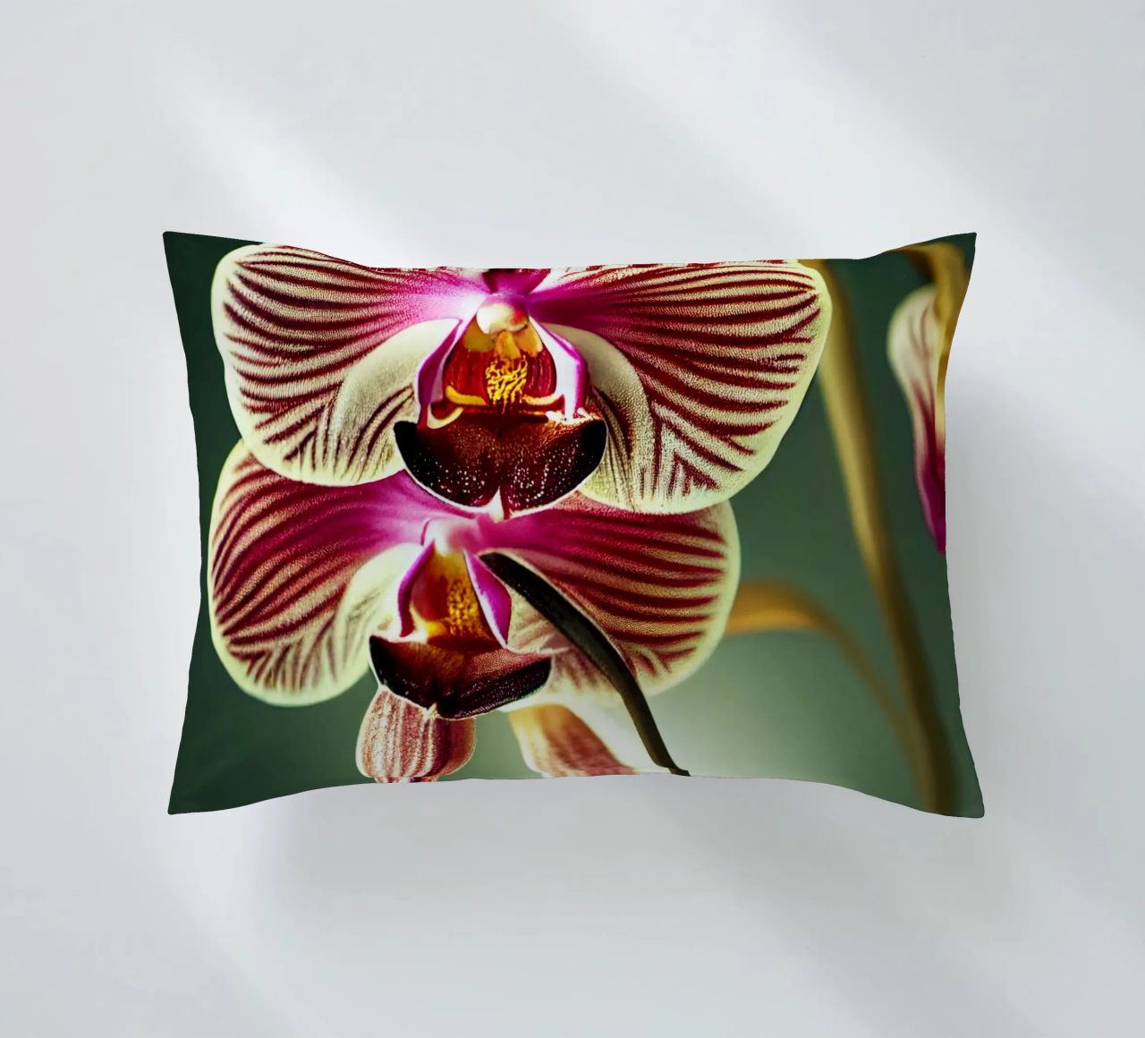 Macro fiore di orchidea cuscino da Bold Blooms