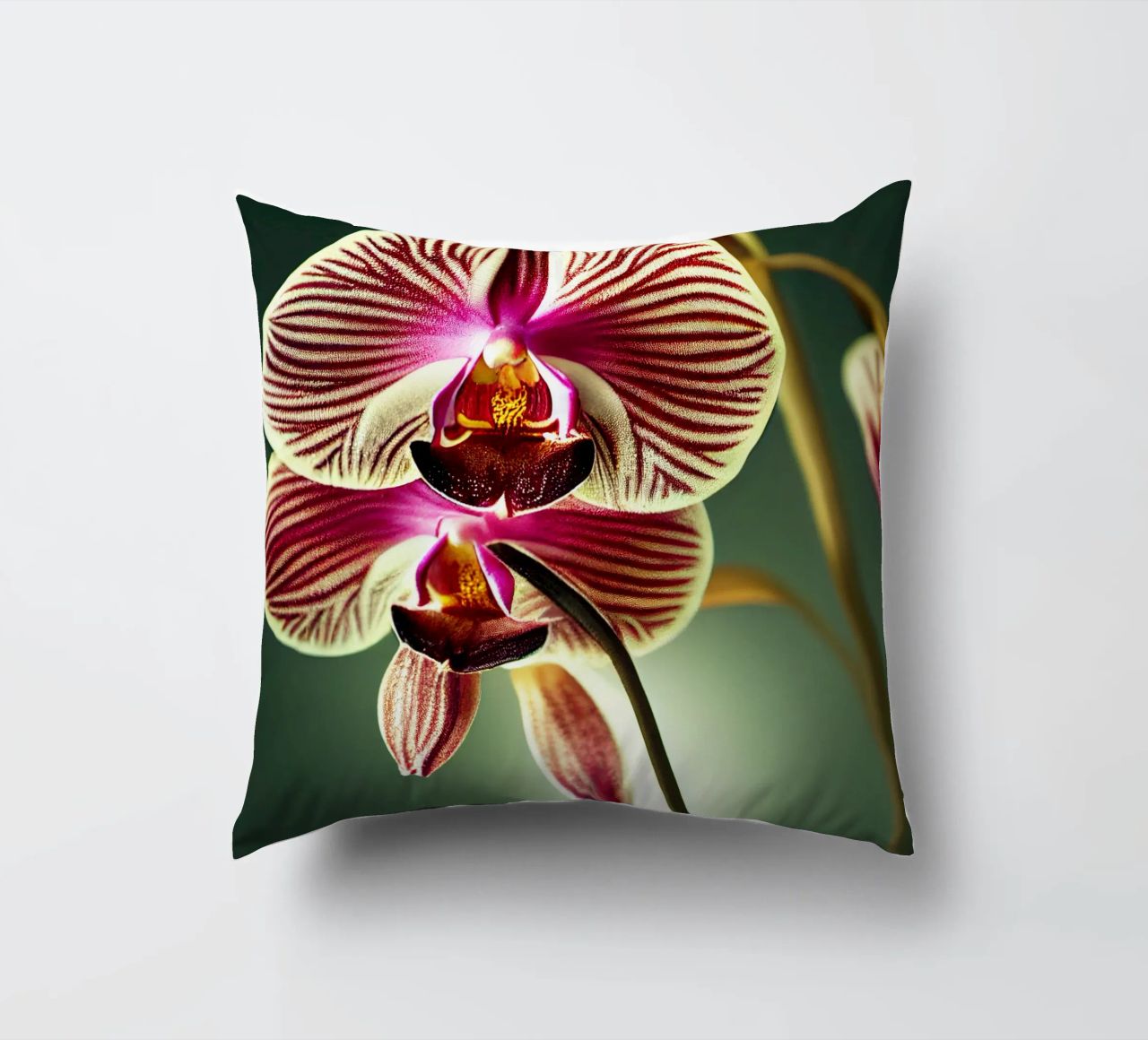 Macro fiore di orchidea cuscino da Bold Blooms
