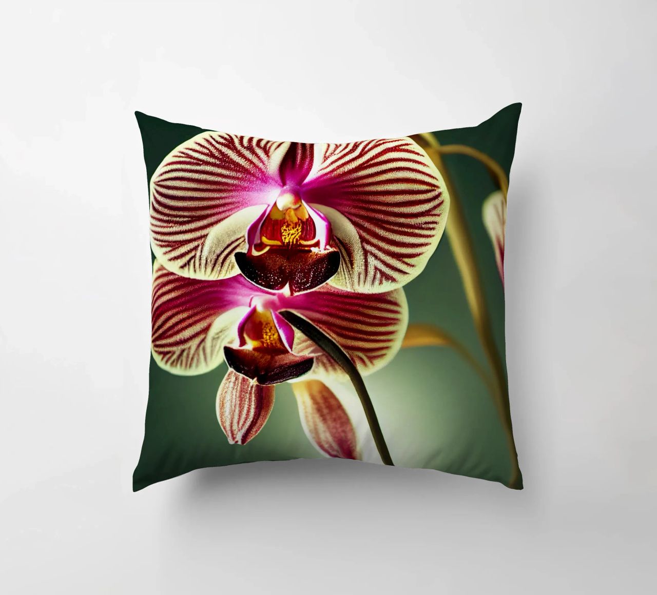 Macro fiore di orchidea cuscino da Bold Blooms