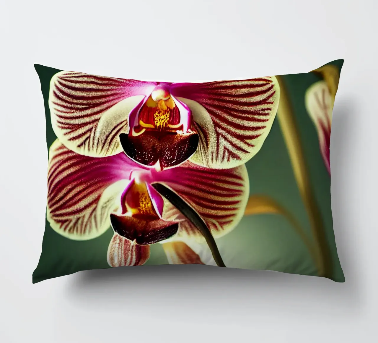 Makro Orchidee Blume Kissen von Bold Blooms