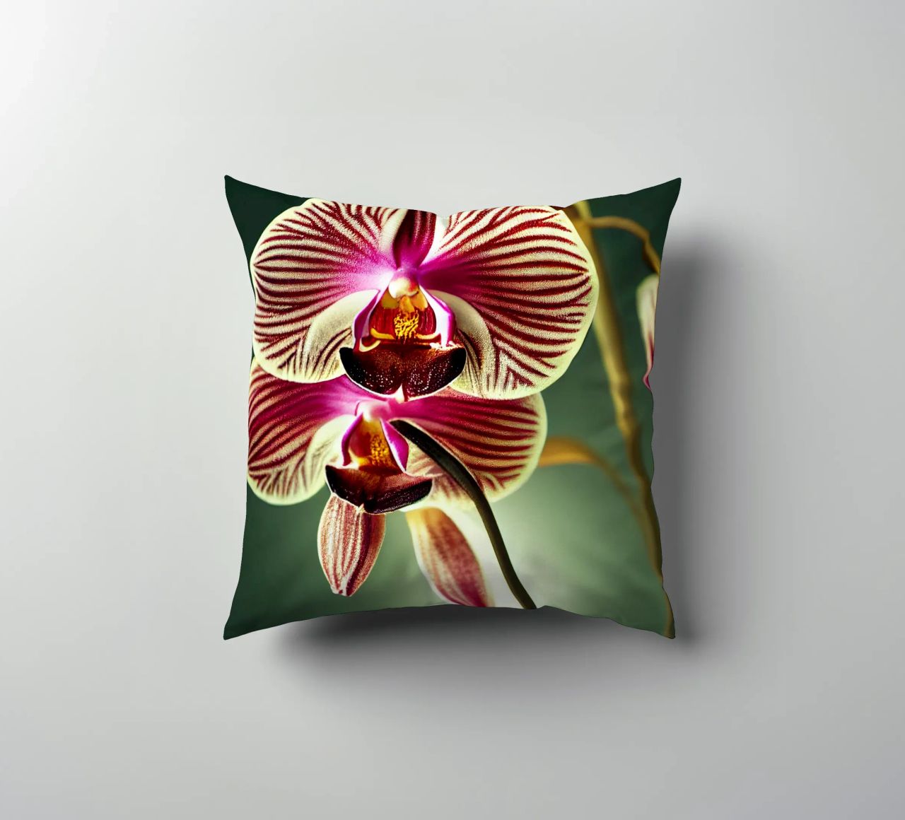 Macro fiore di orchidea cuscino da Bold Blooms
