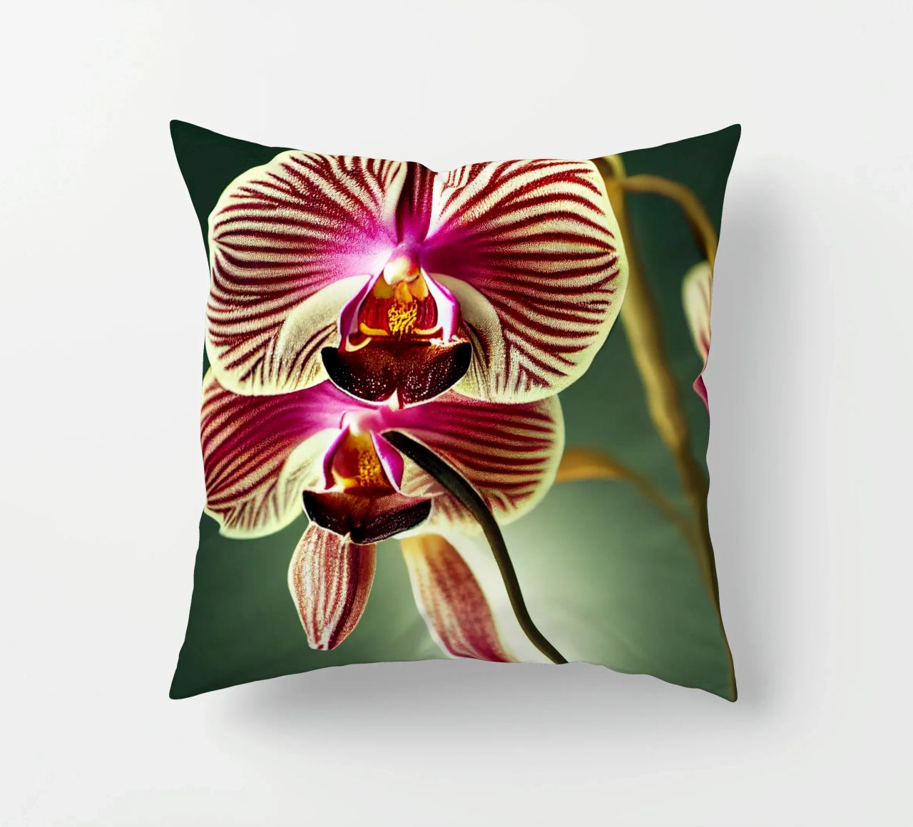 Macro fiore di orchidea cuscino da Bold Blooms