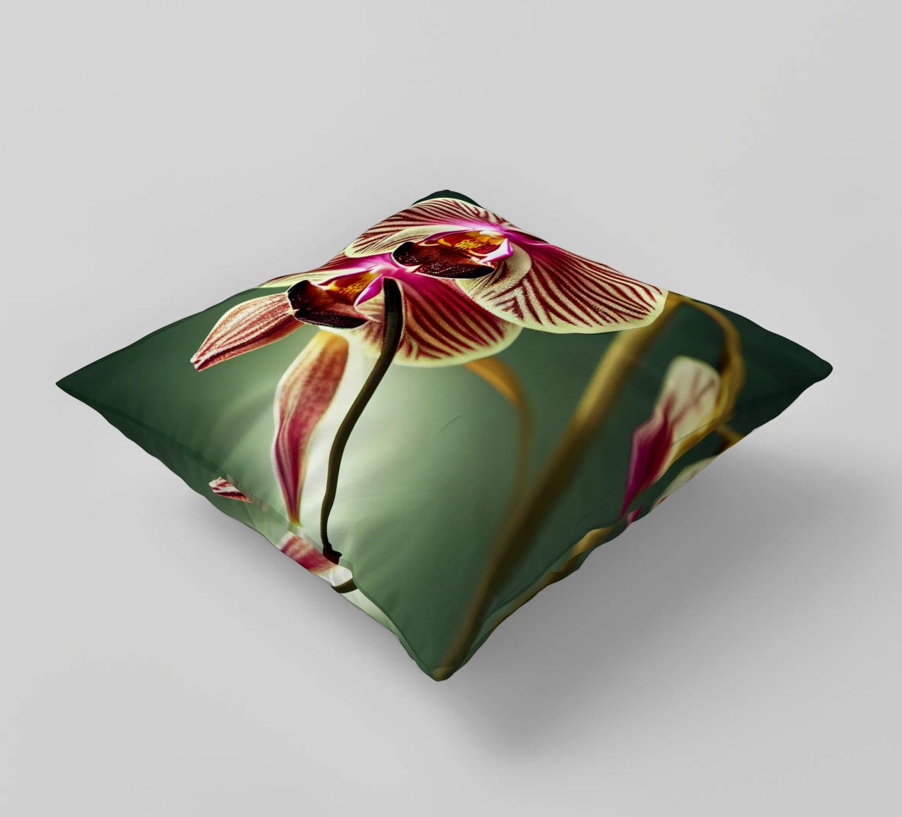 Macro fiore di orchidea cuscino da Bold Blooms