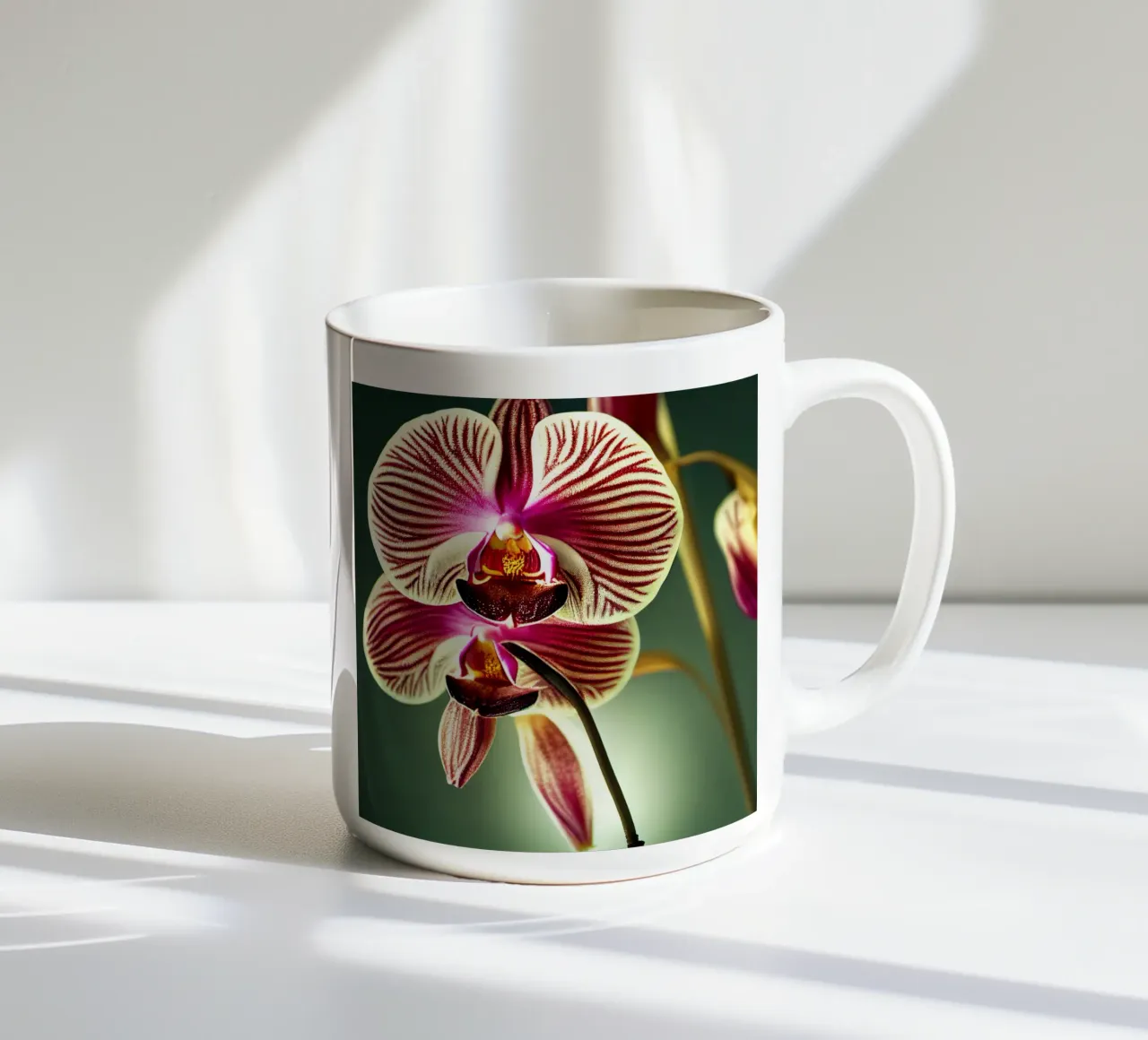 Macro Flor de orquídea taza de cerámica de Bold Blooms