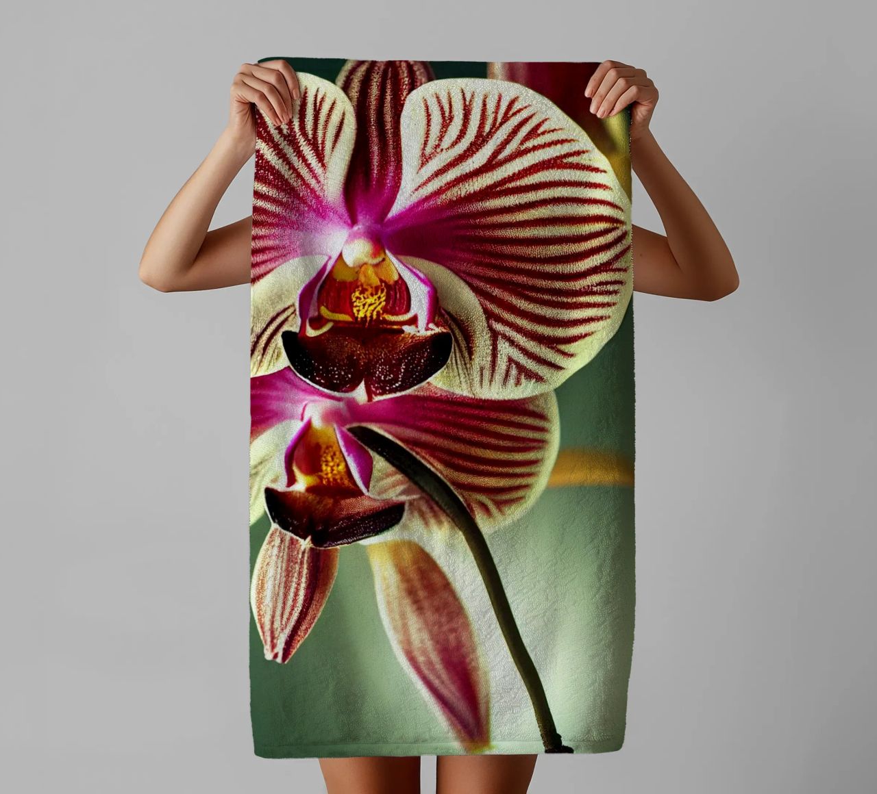 Macro fiore di orchidea asciugamano da bagno da Bold Blooms