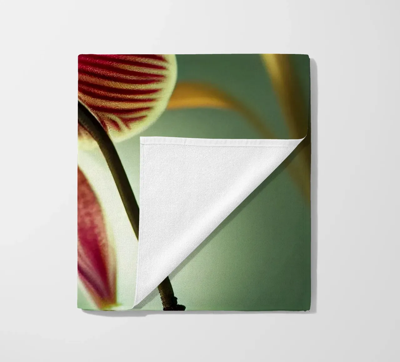 Macro orchidee bloem strandhanddoek van Bold Blooms