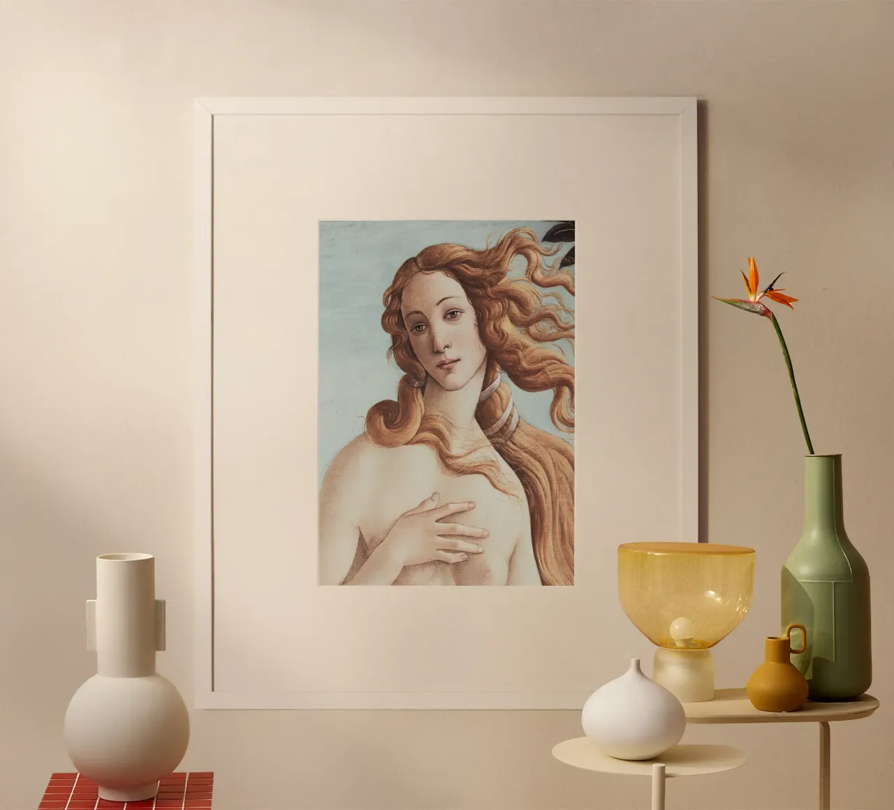 Die Geburt der Venus - Sandro Botticelli Poster mit Kunststoffrahmen von Second Canvas