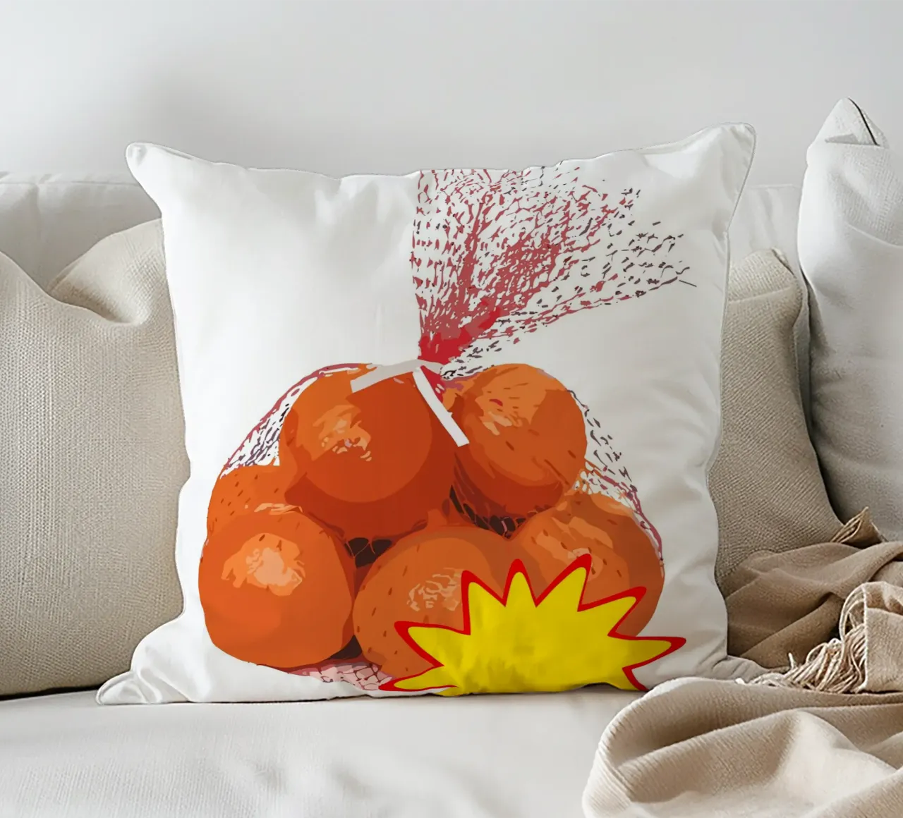 bundle of bright orange cuscino da ramosashop