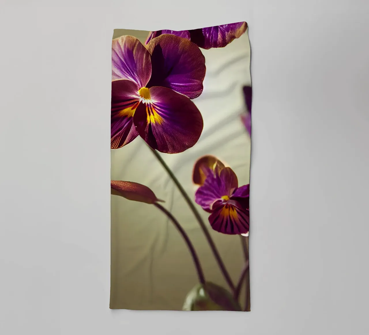 Macro viooltjesbloem badhanddoek van Bold Blooms