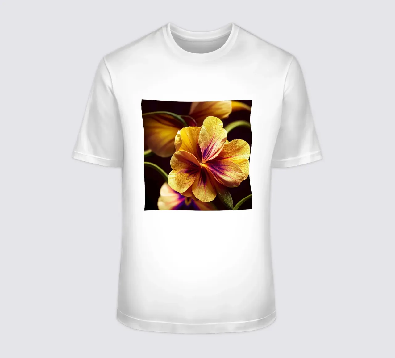Macro fiore di viola del pensiero t-shirt da Bold Blooms