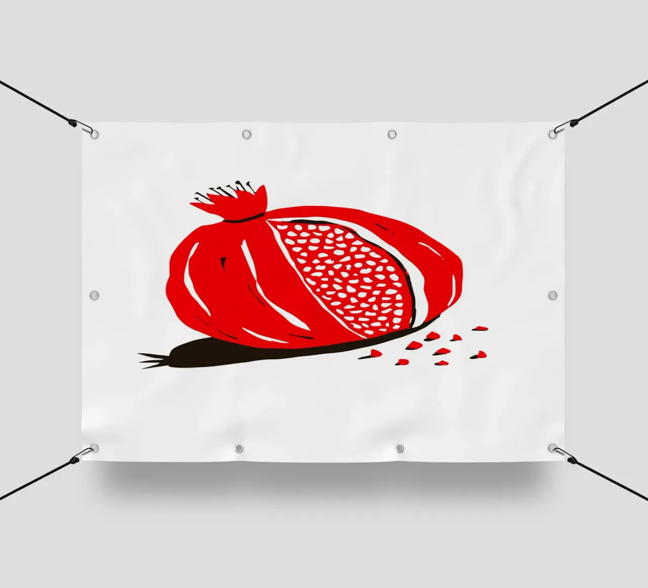 red pomegranate telo in pvc da ramosashop