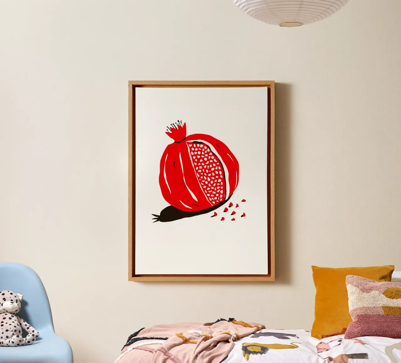 red pomegranate tela con Cornice a cassetta da ramosashop