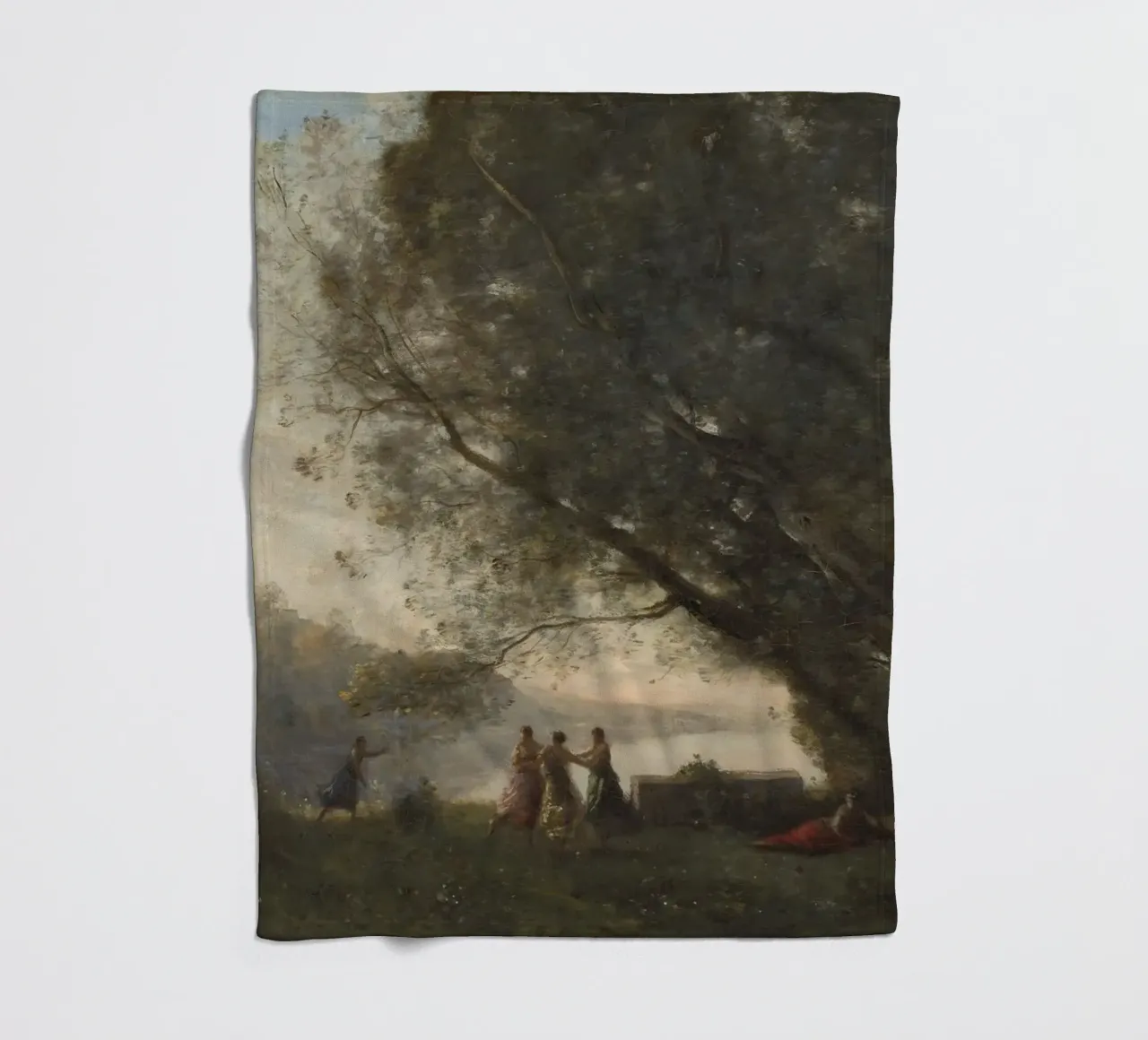 Tanz unter den Bäumen am Rande des Sees Fleecedecke von Timeless Artworks
