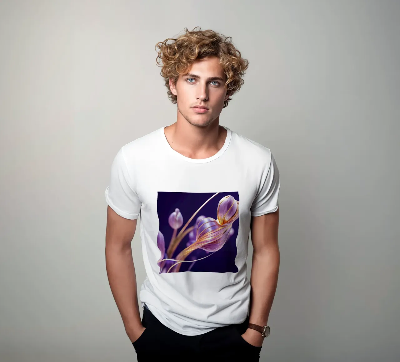 Macro fiore di pervinca t-shirt da Bold Blooms