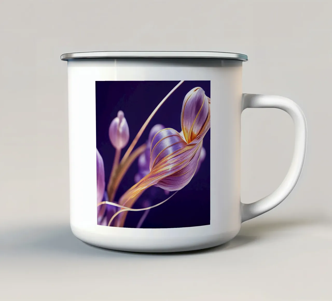 Macro fiore di pervinca tazza in smalto da Bold Blooms