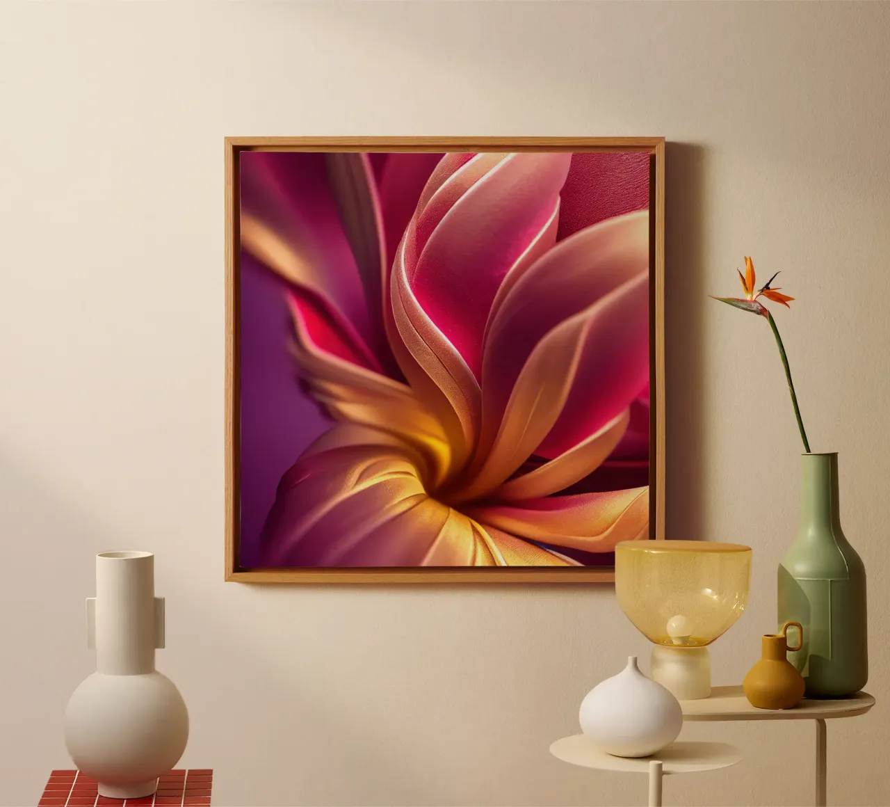Macro fiore di plumeria tela con Cornice a cassetta da Bold Blooms