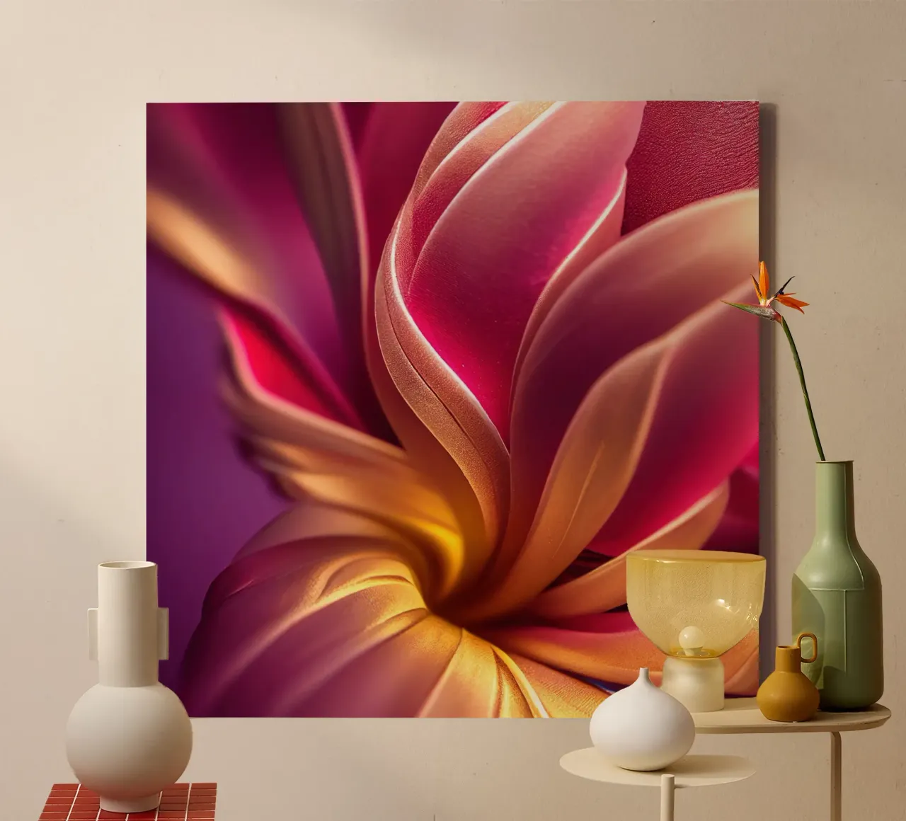 Macro fiore di plumeria tela con Cornice a cassetta da Bold Blooms