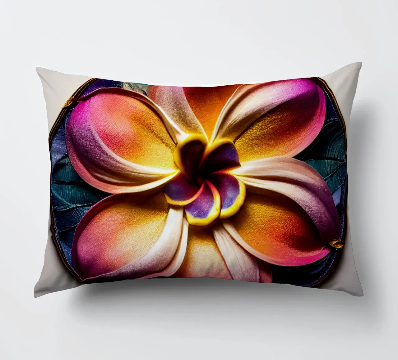 Macro fiore di plumeria cuscino da Bold Blooms