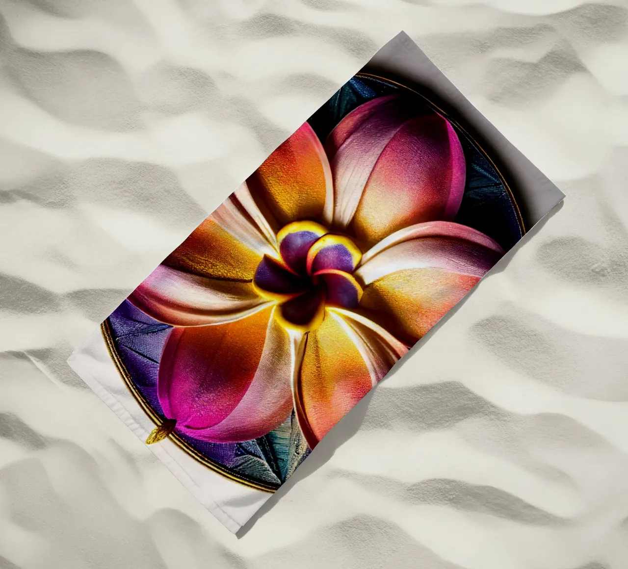 Macro fiore di plumeria telo mare da Bold Blooms