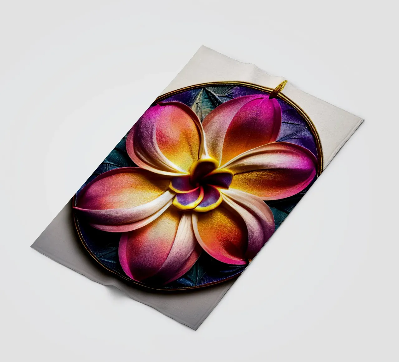 Macro fiore di plumeria coperta in pile da Bold Blooms