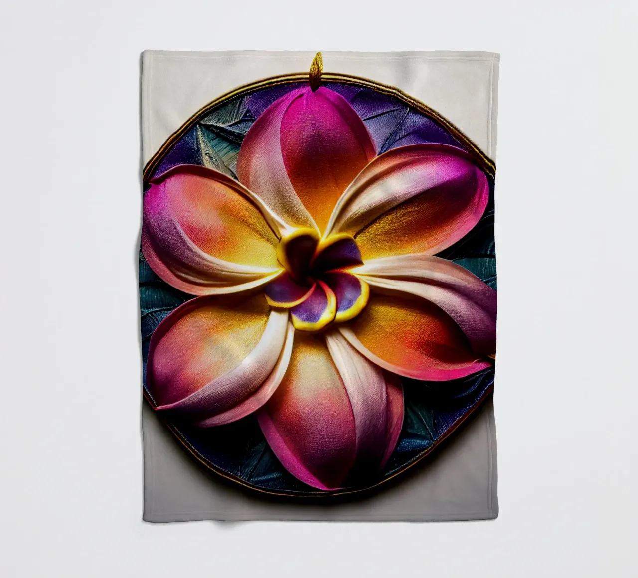 Macro fiore di plumeria coperta in pile da Bold Blooms