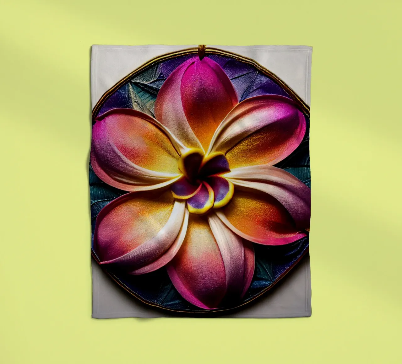 Macro fiore di plumeria coperta in pile da Bold Blooms