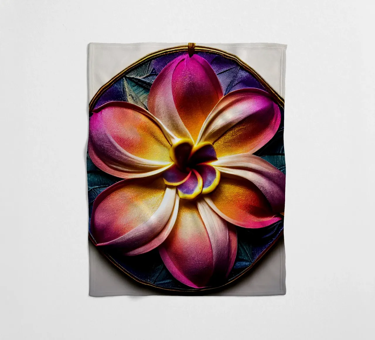 Macro fiore di plumeria coperta in pile da Bold Blooms