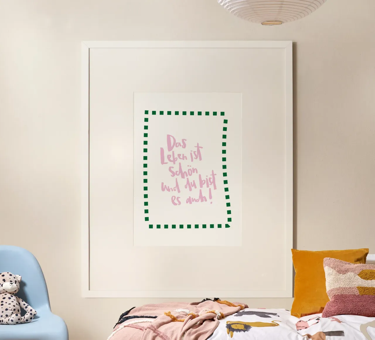 Schönes Leben poster con telaio in legno da Brushmeetspaper