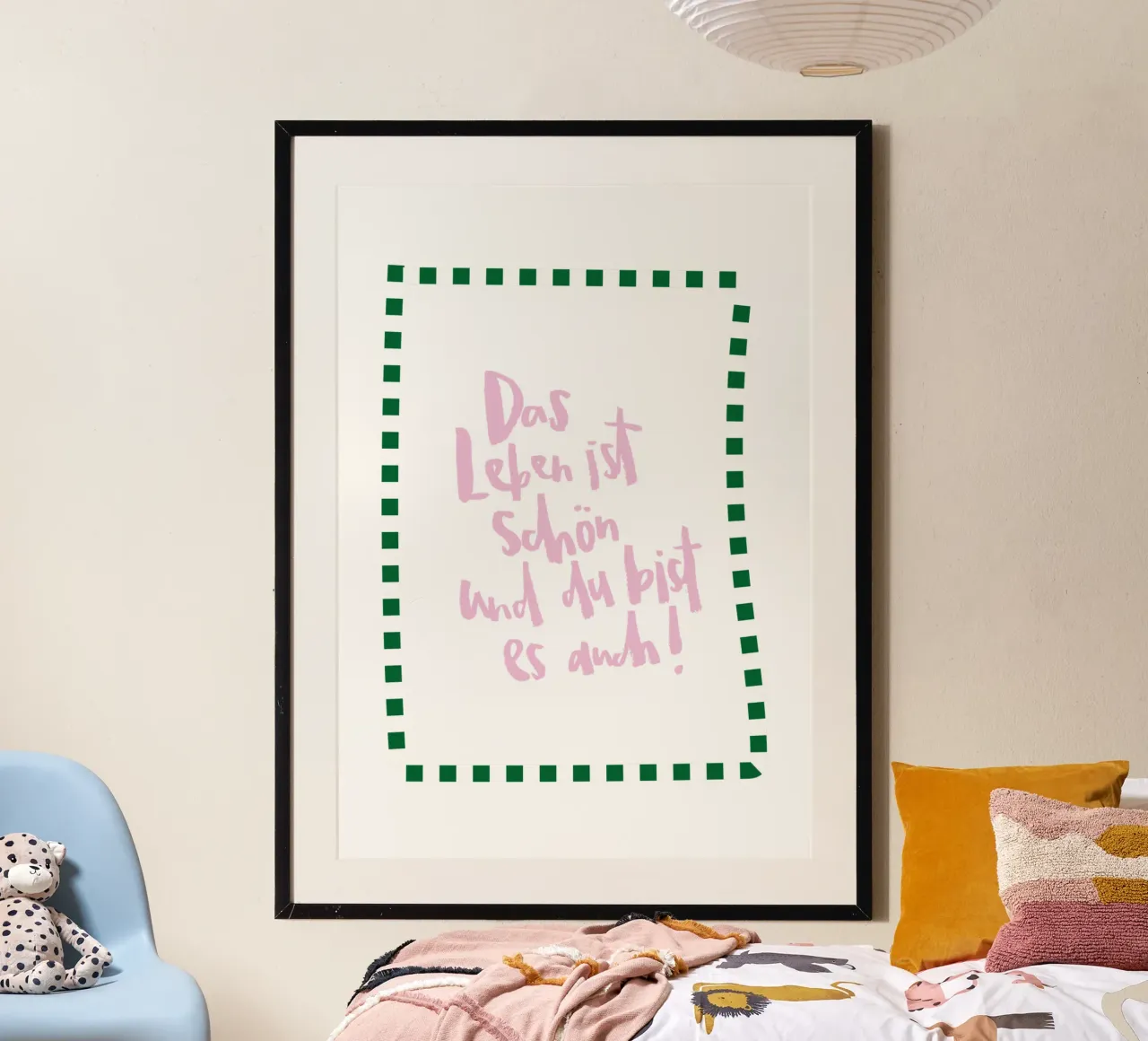 Schönes Leben poster con telaio in legno da Brushmeetspaper