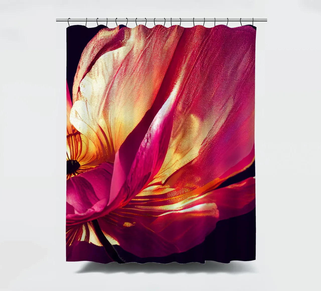 Macro fiore di papavero tenda da doccia da Bold Blooms
