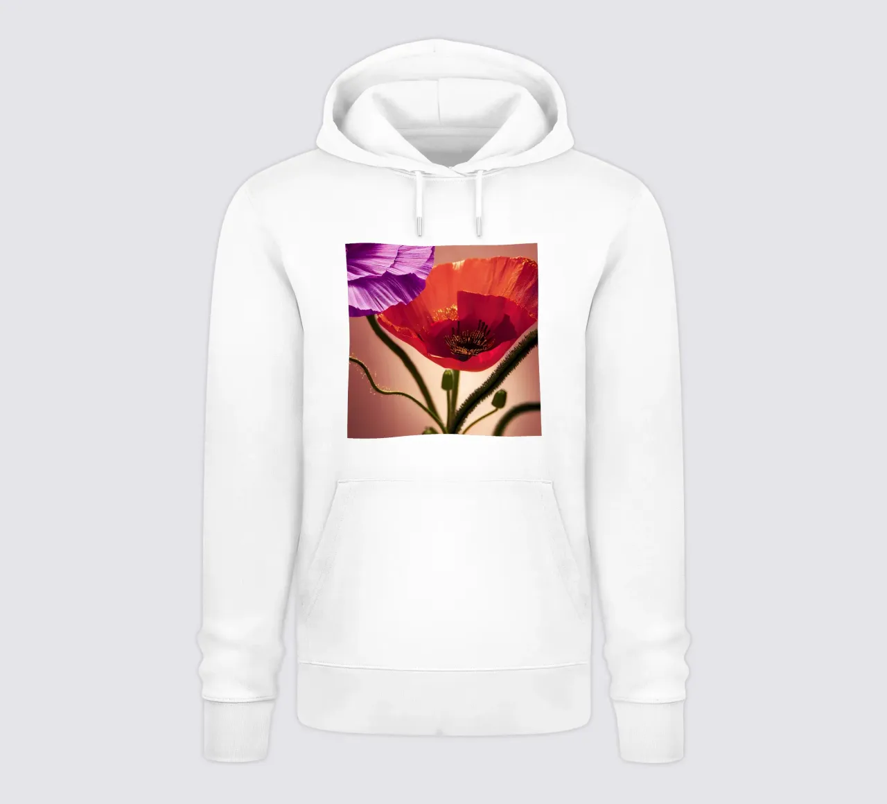 Macro fiore di papavero felpa con cappuccio da Bold Blooms