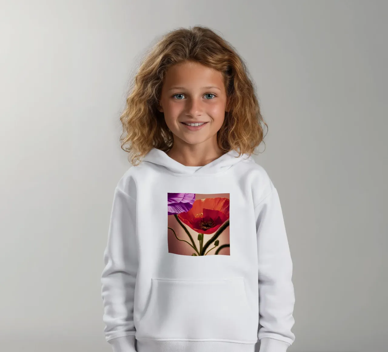 Macro fiore di papavero felpa bambino con cappuccio da Bold Blooms