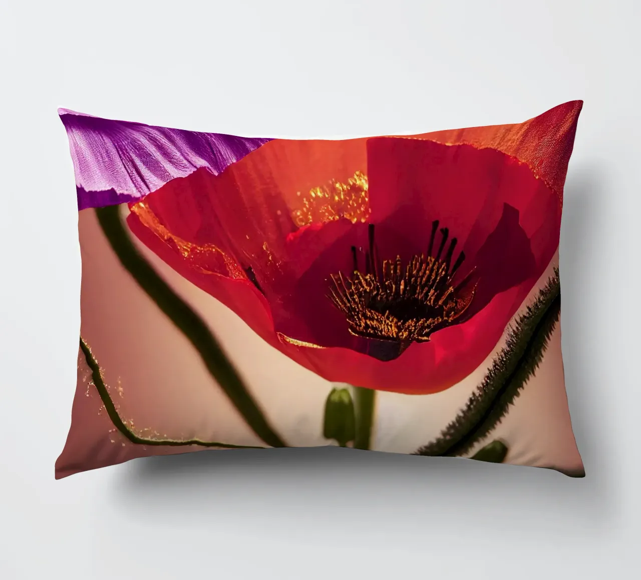 Macro fiore di papavero cuscino da Bold Blooms