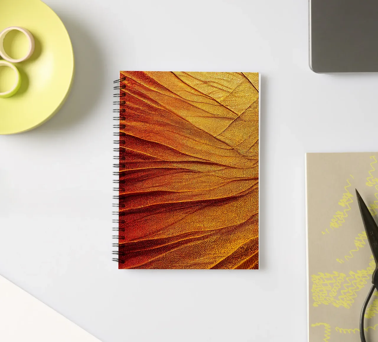 Macro Puncture Vine Flower spiral notebook by Bold Blooms