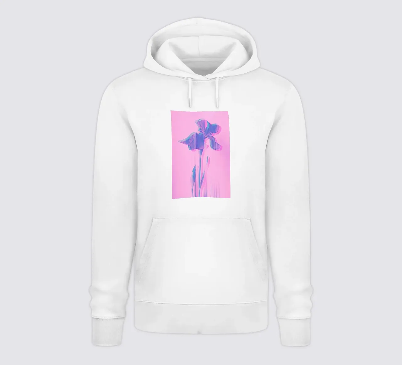 Glitcherd Iris on Pink felpa con cappuccio da cafelab