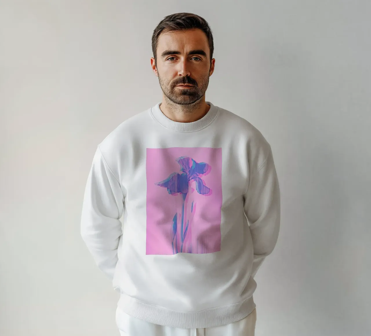 Glitcherd Iris on Pink felpa da cafelab