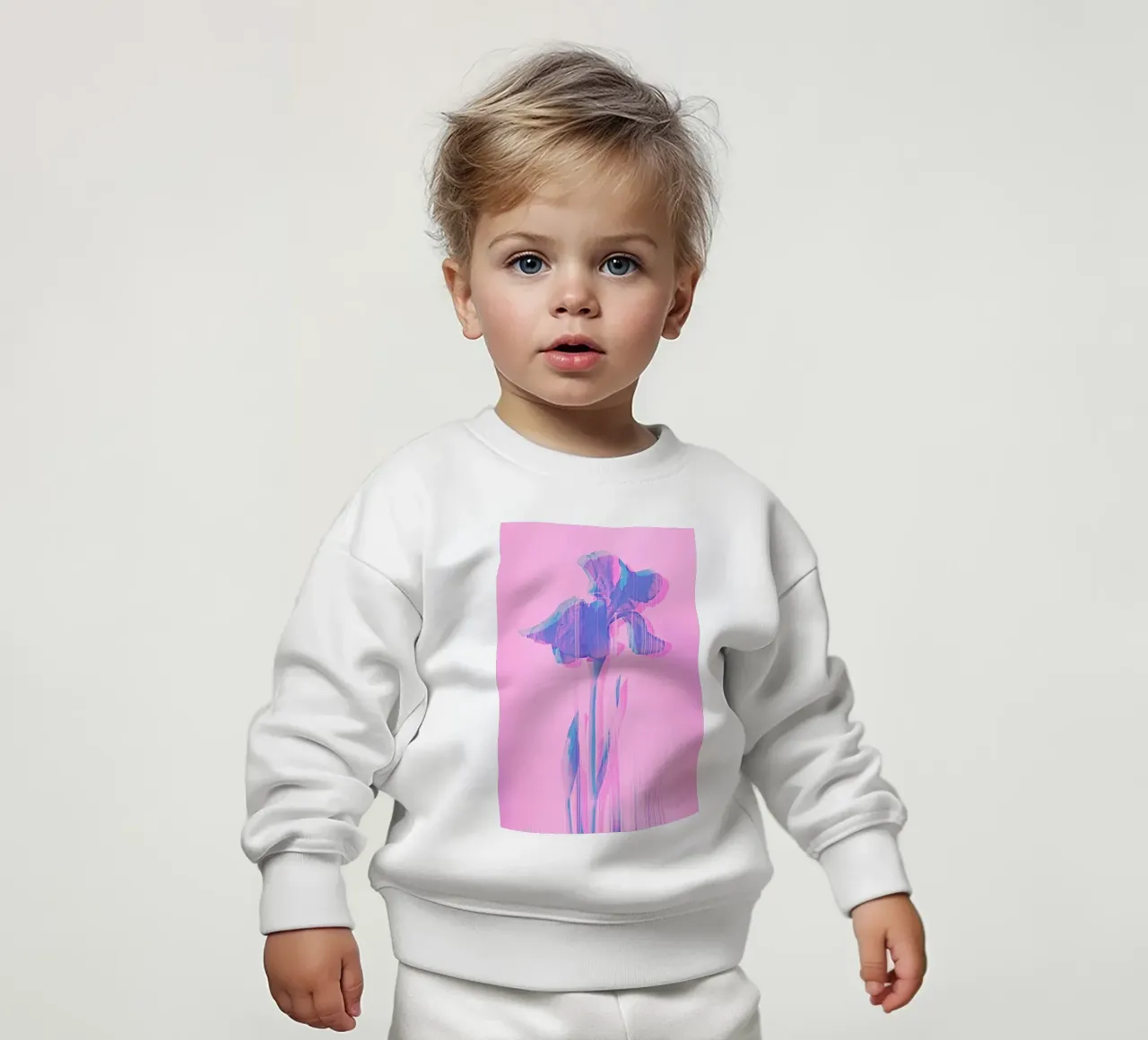 Glitcherd Iris on Pink felpa neonato da cafelab