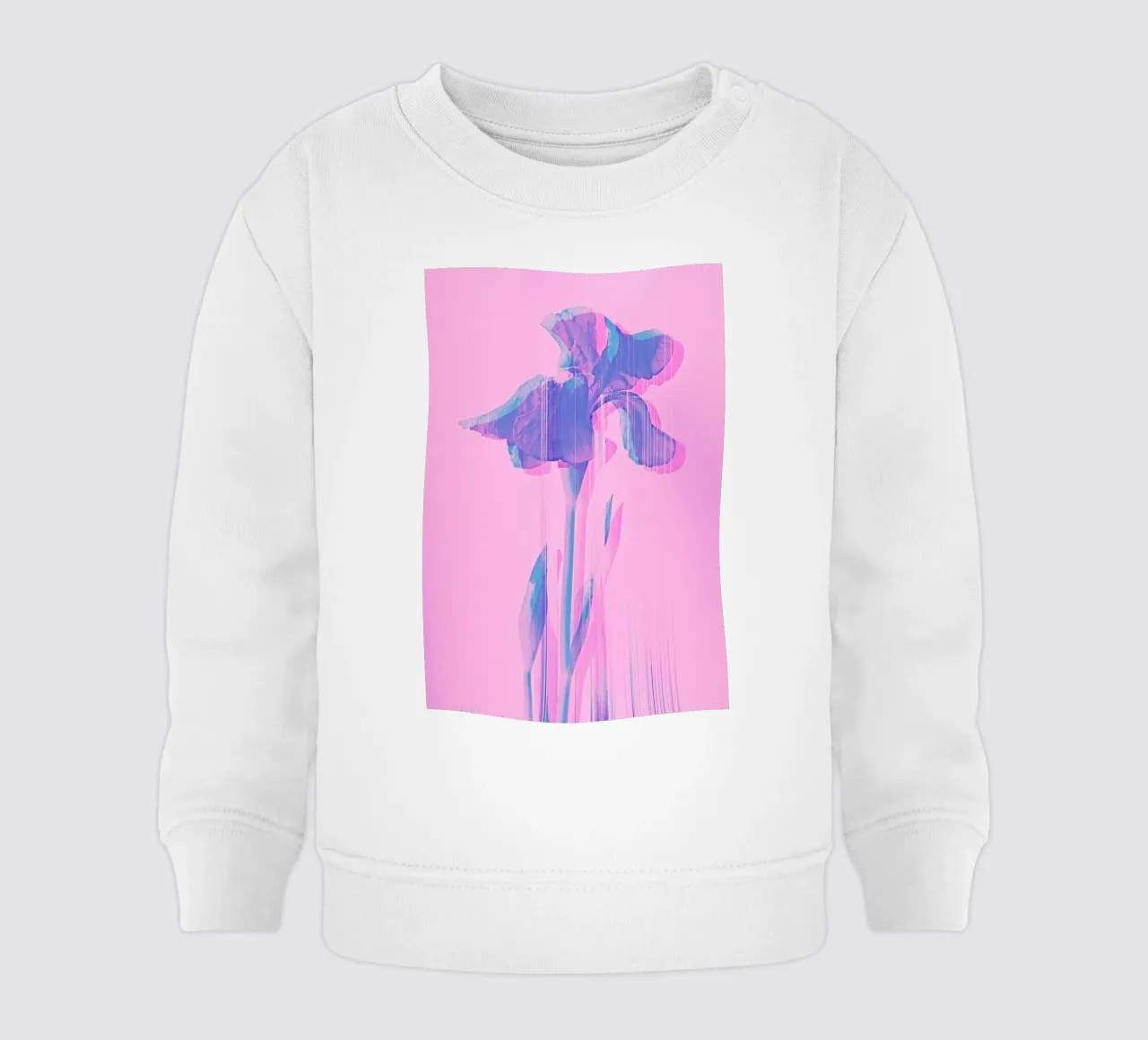 Glitcherd Iris on Pink felpa neonato da cafelab