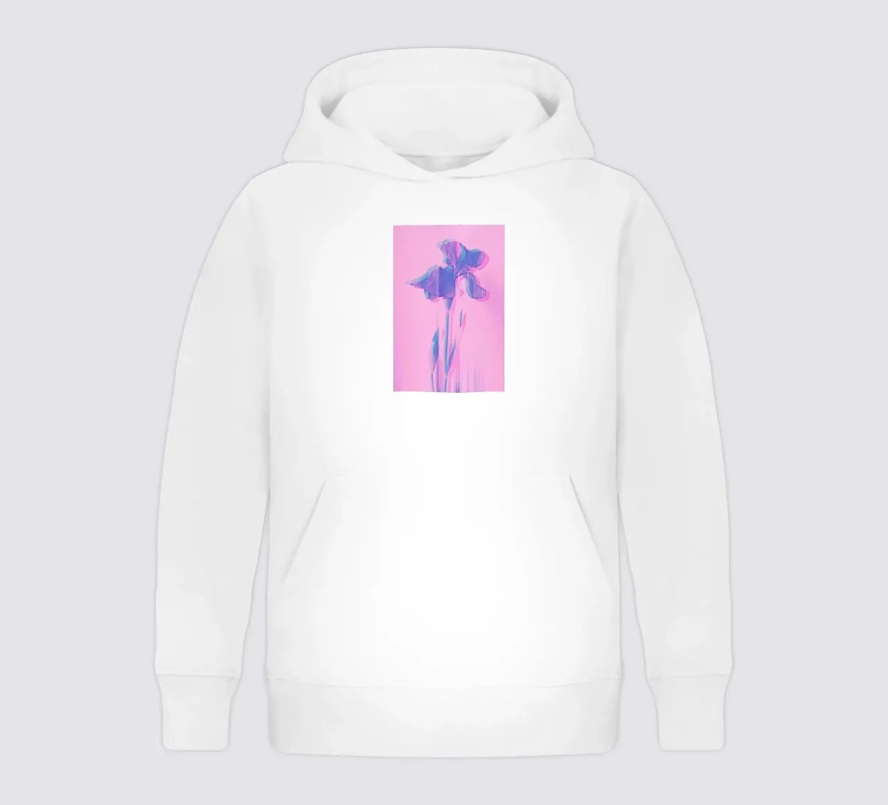 Glitcherd Iris on Pink felpa bambino con cappuccio da cafelab