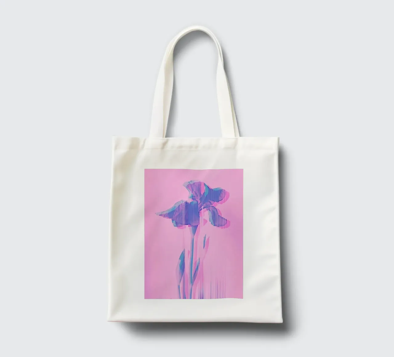 Glitcherd Iris on Pink borsa in juta da cafelab