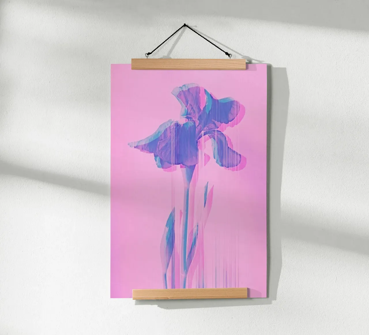 Glitcherd Iris on Pink poster da cafelab