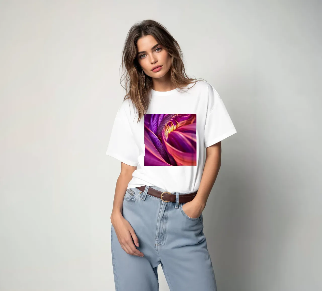 Macro Passiflora viola t-shirt da Bold Blooms