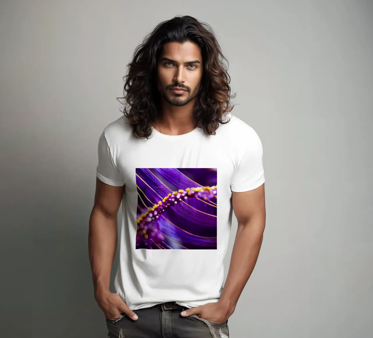 Macro Passiflora viola t-shirt da Bold Blooms