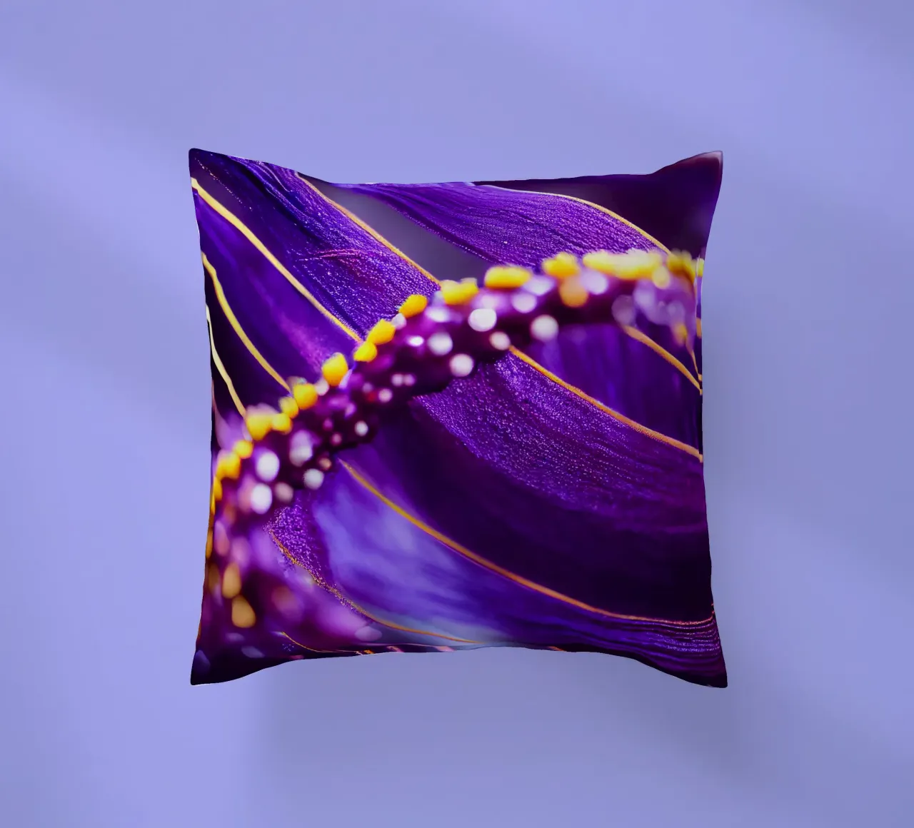 Macro Passiflora viola cuscino da Bold Blooms