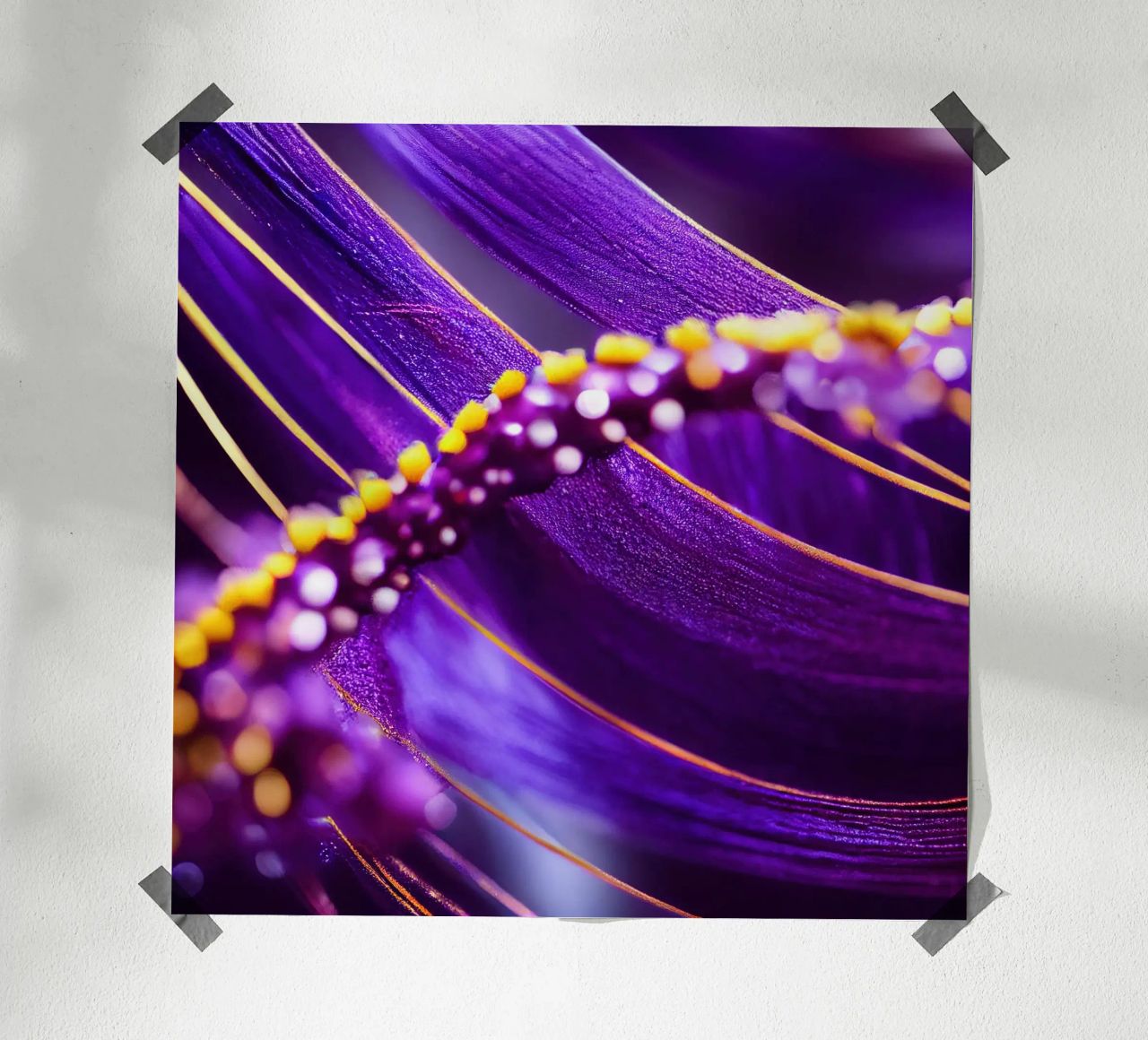 Macro paarse passiebloem poster van Bold Blooms